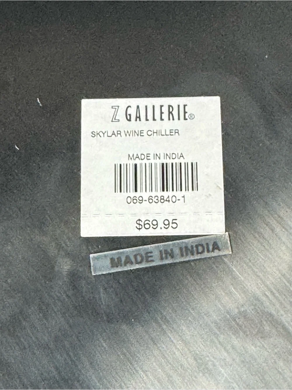 NEW Z Gallerie Skylar Wine Chiller Silver Metal Ice Bucket MSRP $69.95